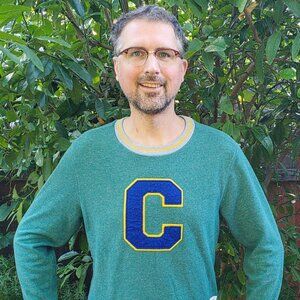 Champion sweatshirt sweater C varsity preppy athletic heather speckled athletic